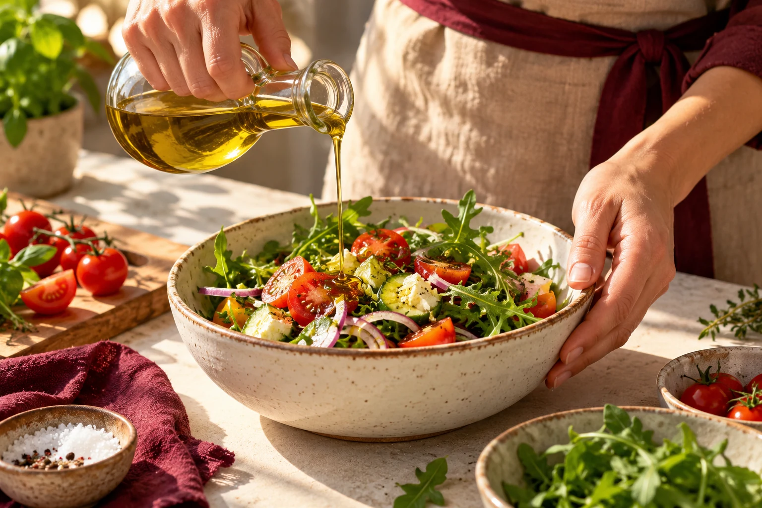 Préparation de légumes en cuisine